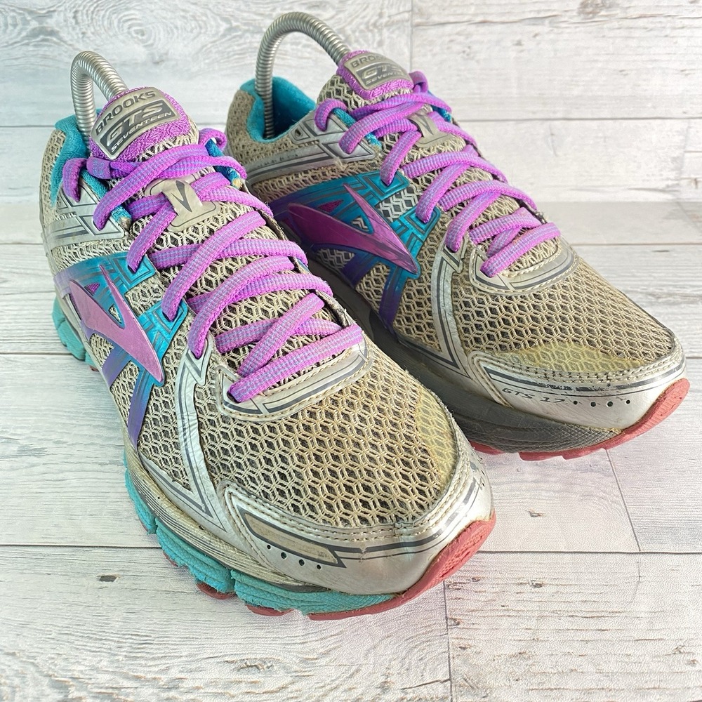 Brooks Adrenaline Gts 17 Shoes‎ Womens 8 D Gray Blue DNA Running 1202311D055